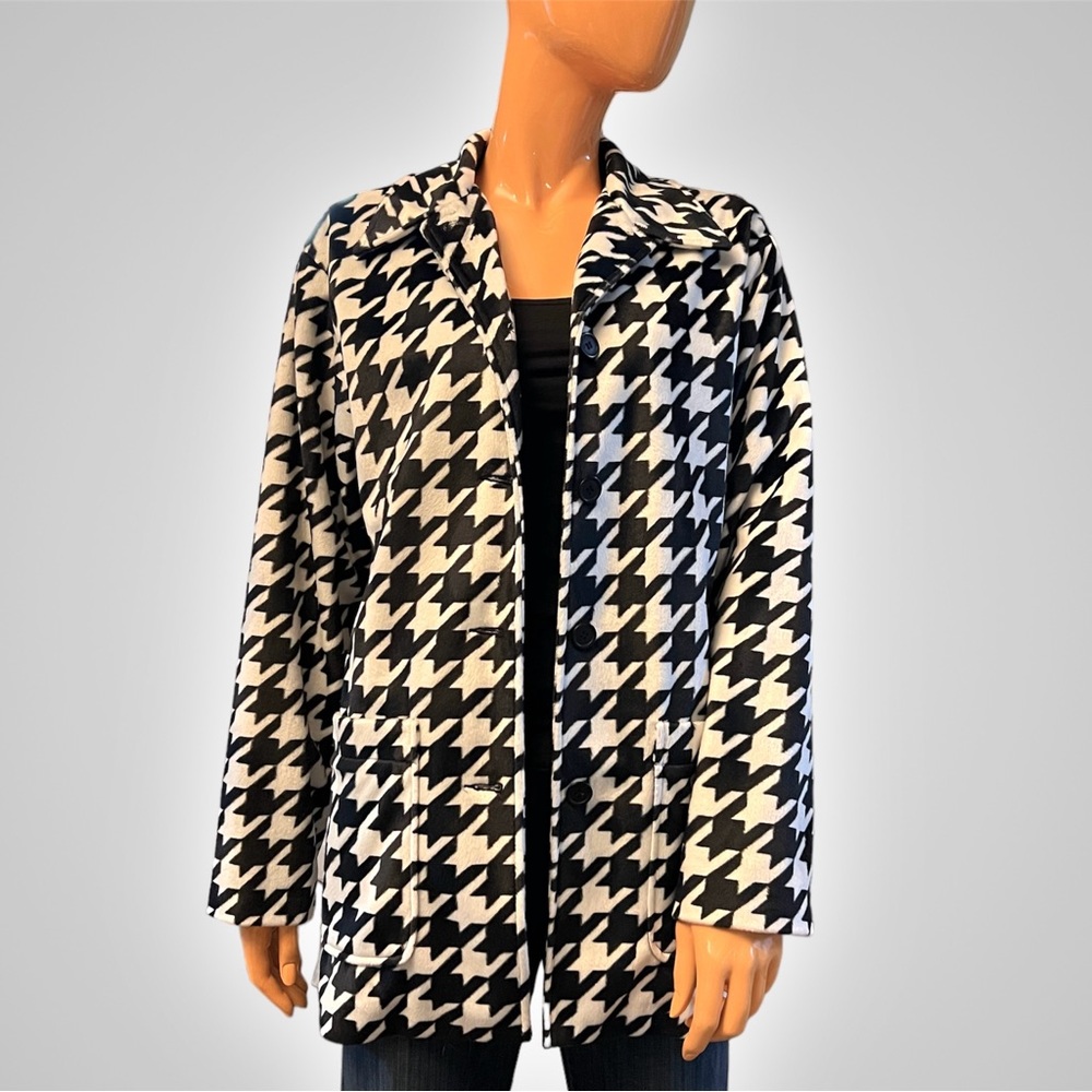 KAREN KANE Houndstooth Faux Fur Jacket